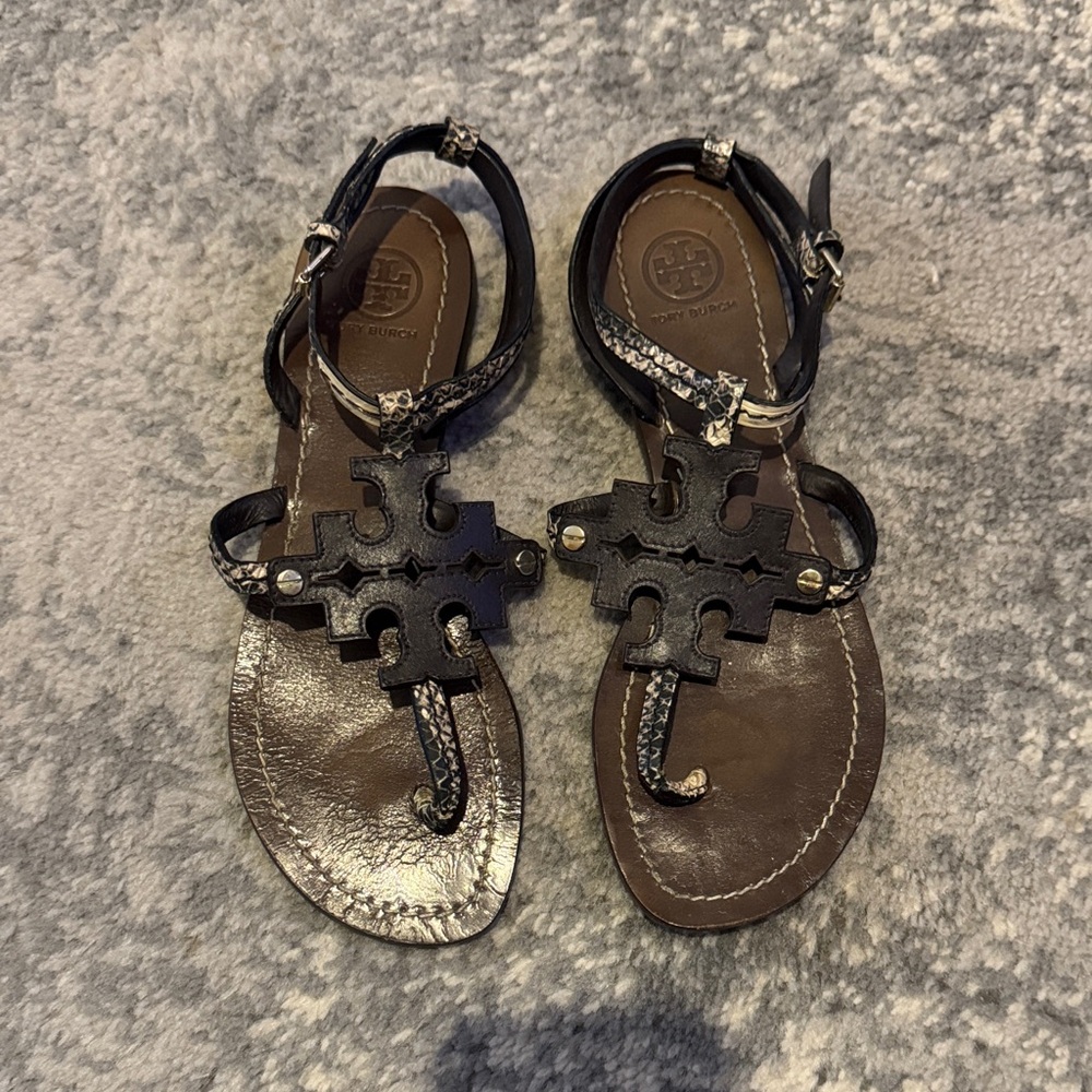 Tory Burch Black and Brown Sandals